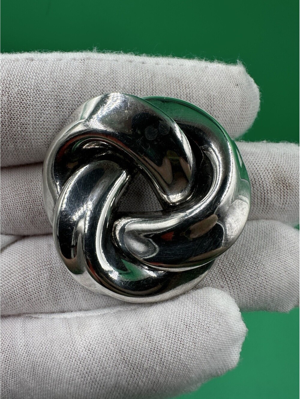 Vintage Mexico Taxco 925 Sterling Silver Modernist Swirl Mexican Pin / Brooch
